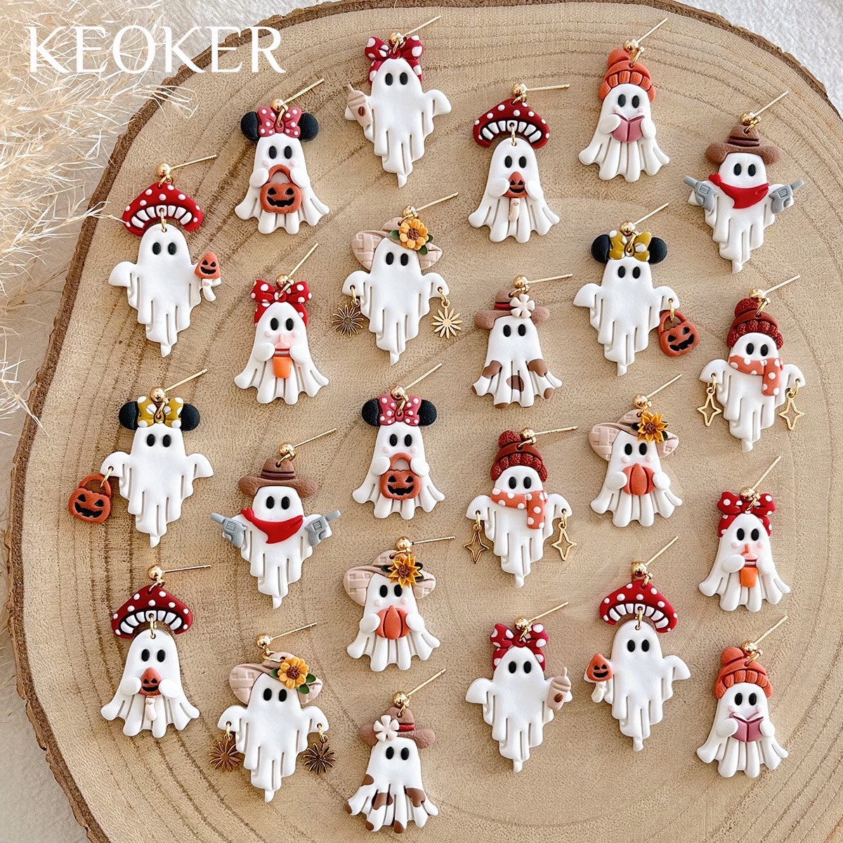 KEOKER Halloween Ghost Polymer Clay Earrings