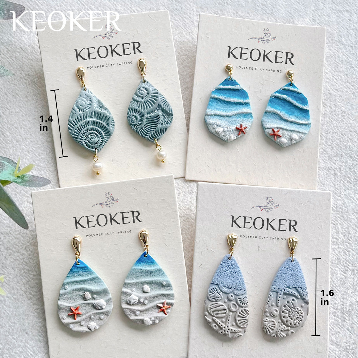 KEOKER Ocean Polymer Clay Earrings