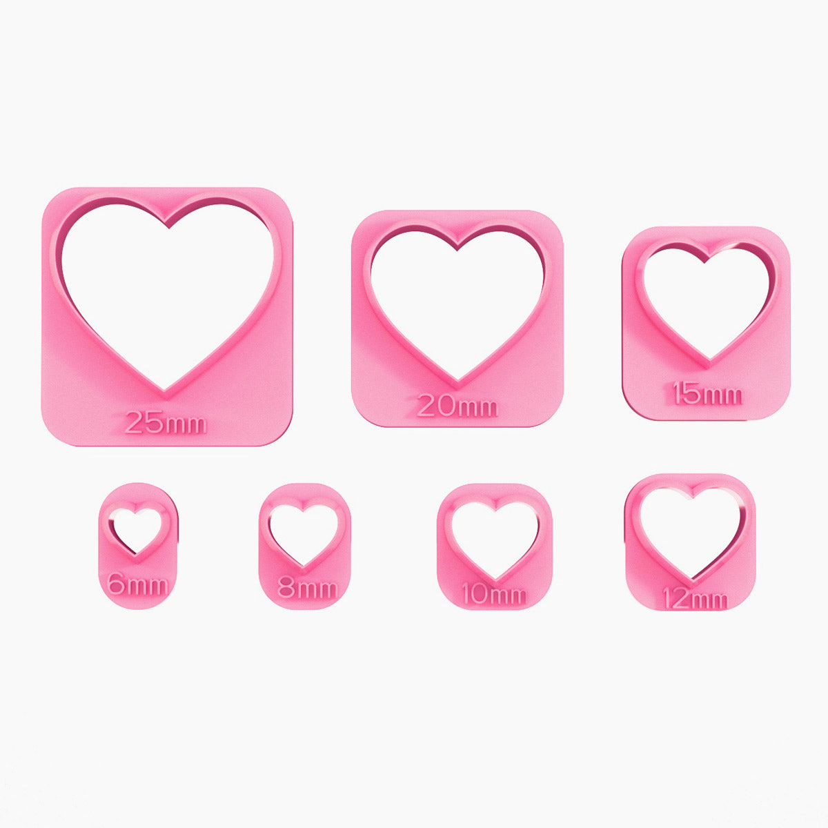 Valentines Clay Cutters, Broken Heart Micro Mini Clay Cutters, 3D