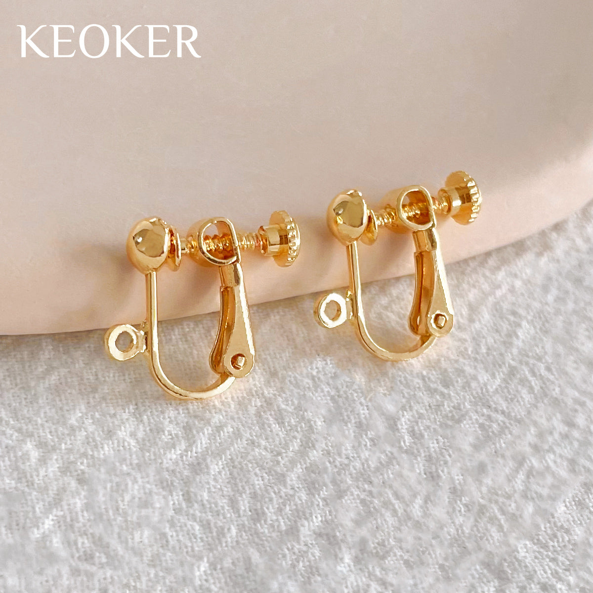 KEOKER 18K Gold Filled Screw Back Earring Clips (10 PCS)