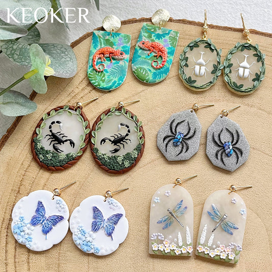 KEOKER Nature Insect & Reptile Clay Stamps