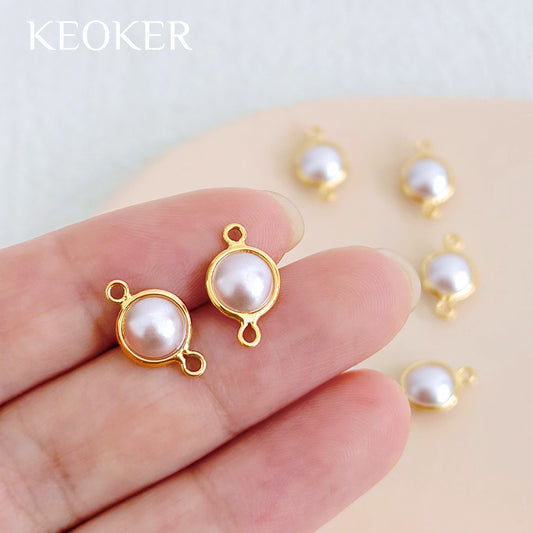 KEOKER 14K Gold Filled Brass Pearl Connector (10PCS)