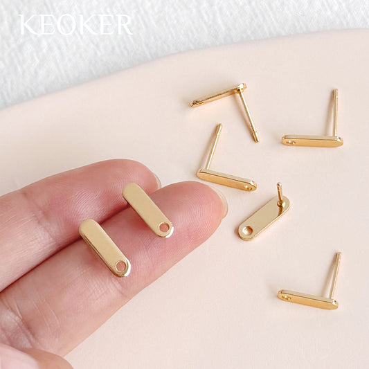 KEOKER 14K Gold Filled Stainless Steel Bar Earring Post (10PCS)