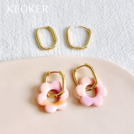 KEOKER 14K Gold Filled Square Hoop Earrings (4PCS)