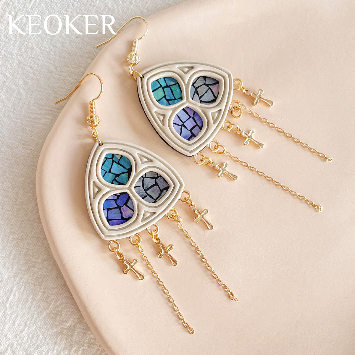 KEOKER 14K Gold Filled Cross Charms With Loop (10 PCS)