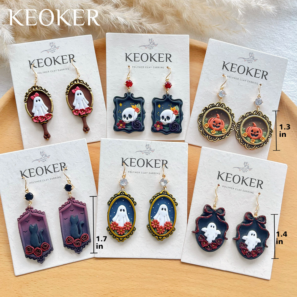 KEOKER Vintage Halloween Polymer Clay Earrings