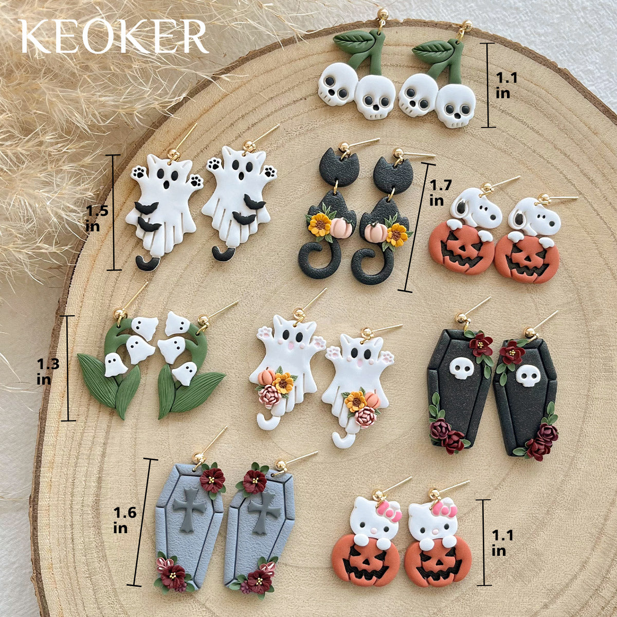 KEOKER Halloween Polymer Clay Earrings