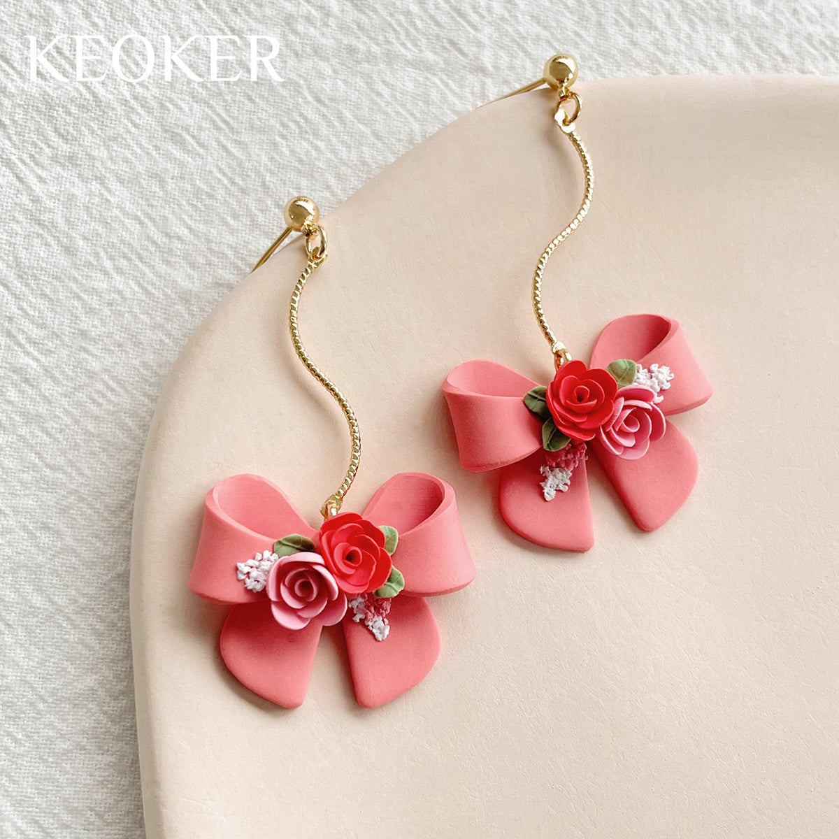 KEOKER 14K Gold Filled 30mm Wave Connector Charms (10 PCS)