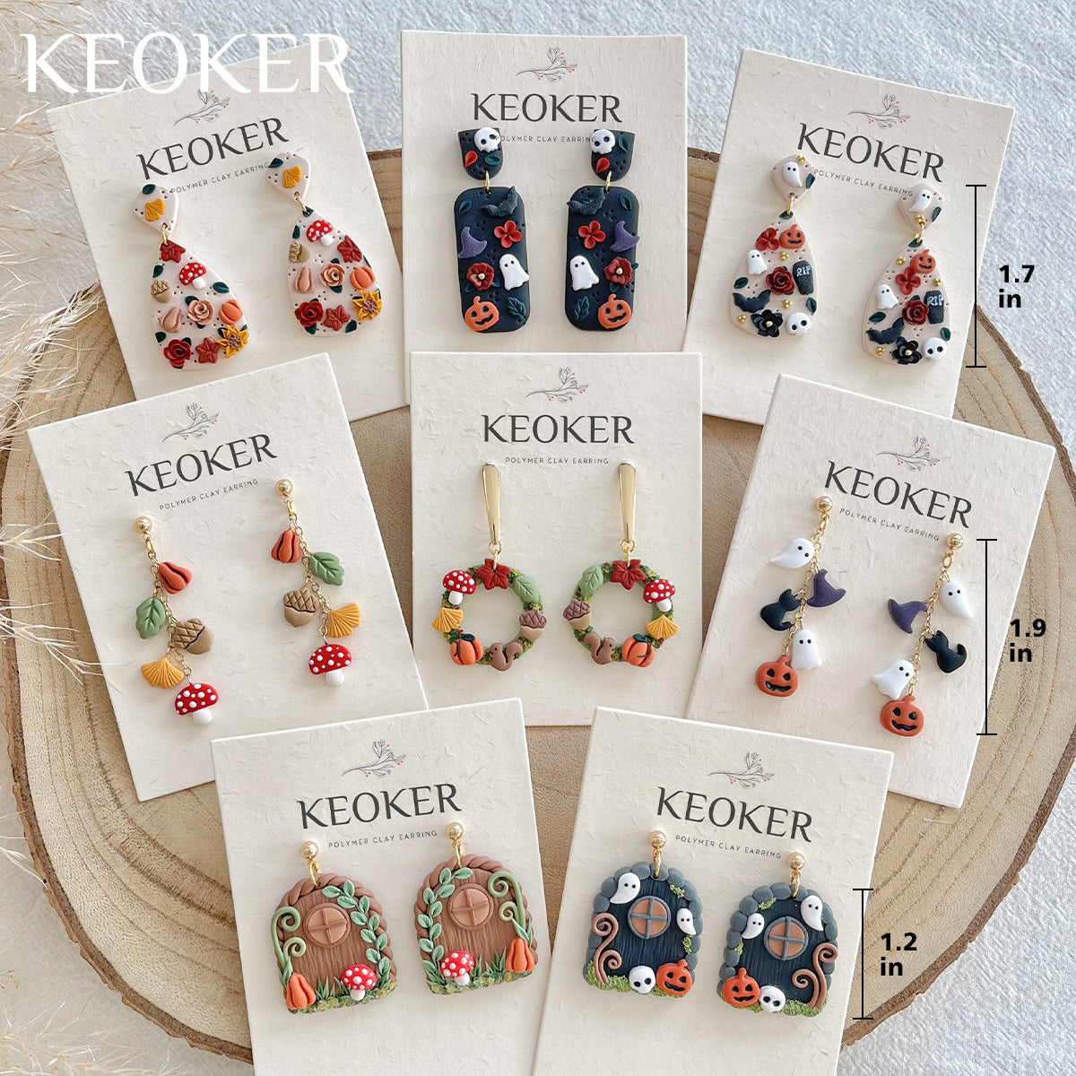 KEOKER Fall / Halloween Polymer Clay Earrings