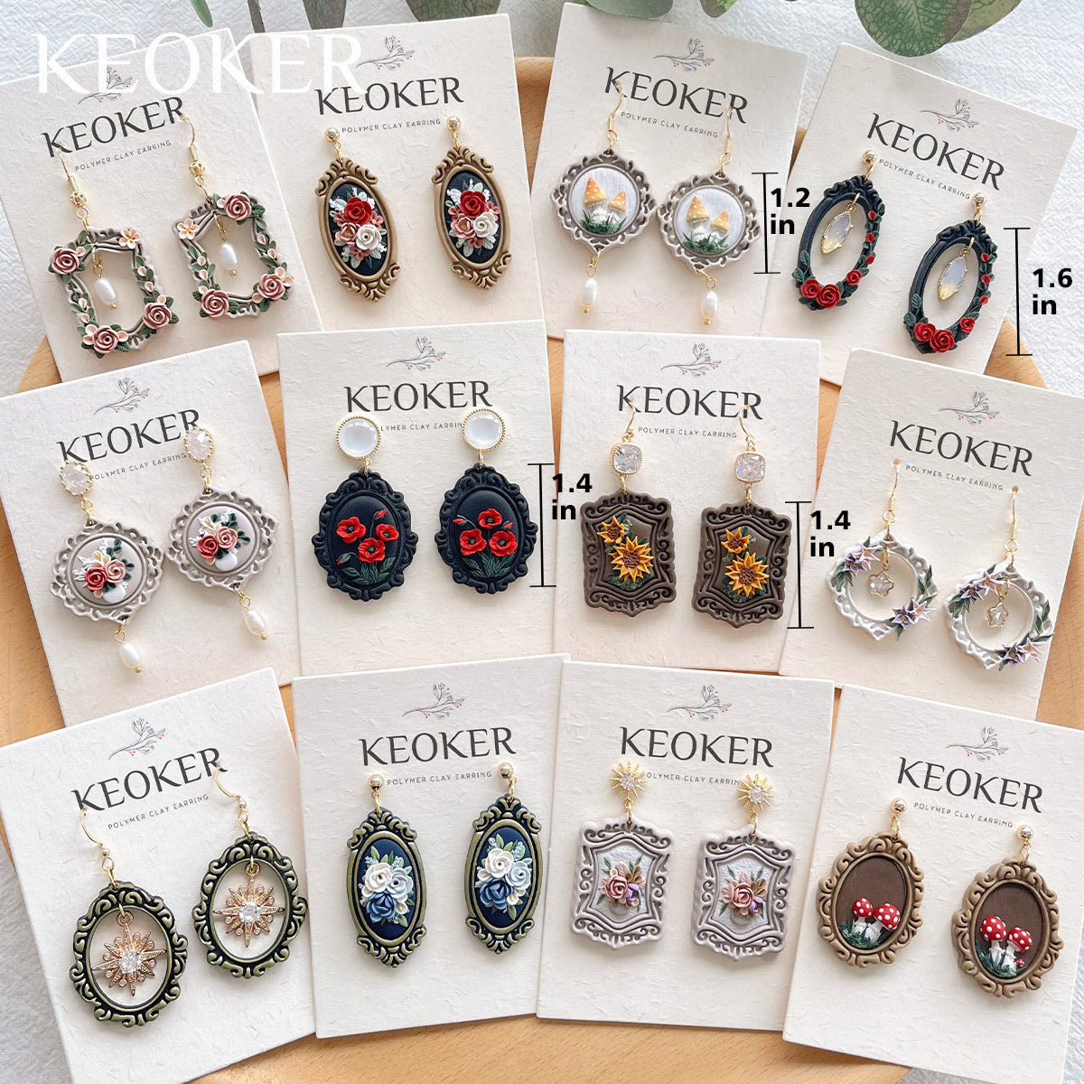 KEOKER Vintage Frame Polymer Clay Earrings