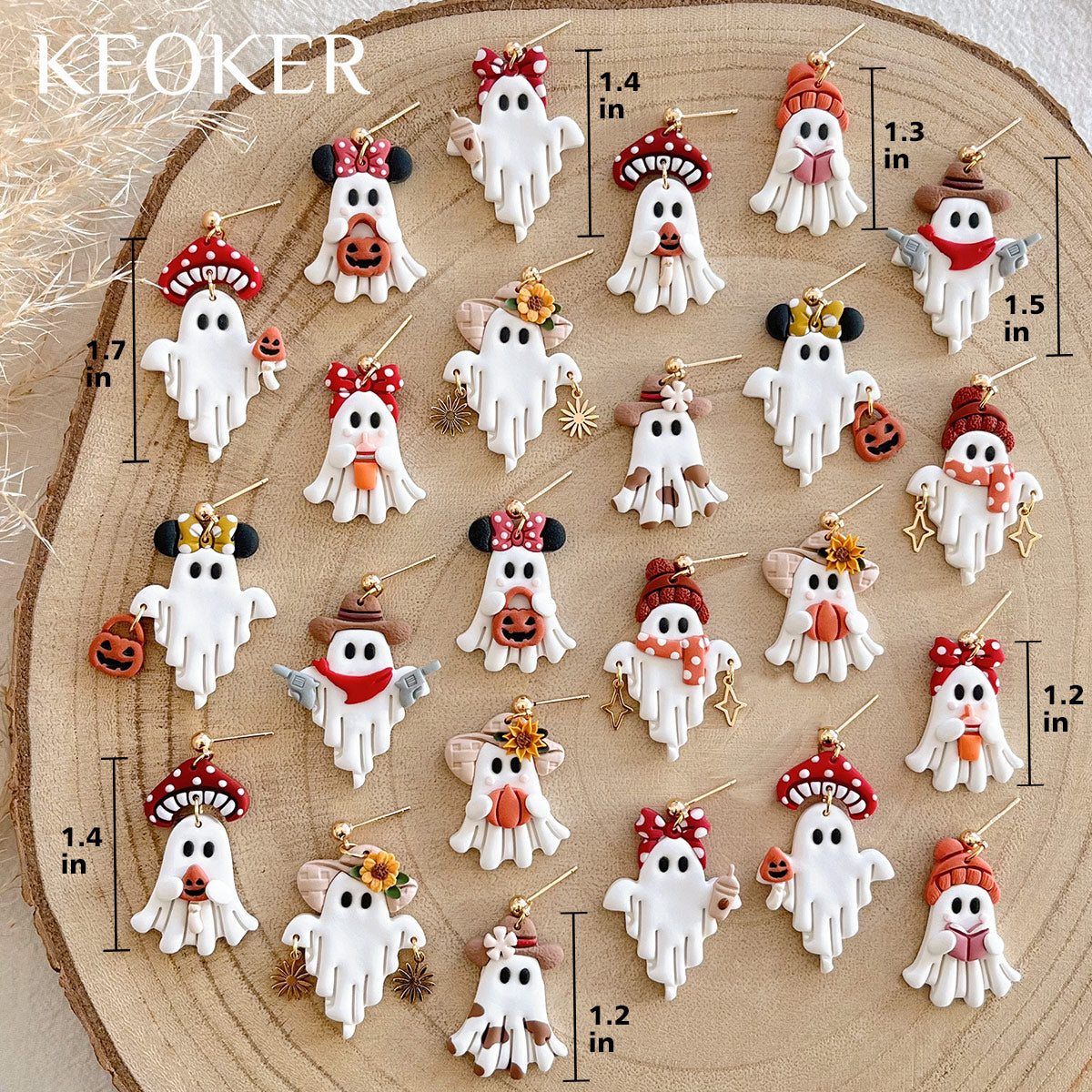KEOKER Halloween Ghost Polymer Clay Earrings