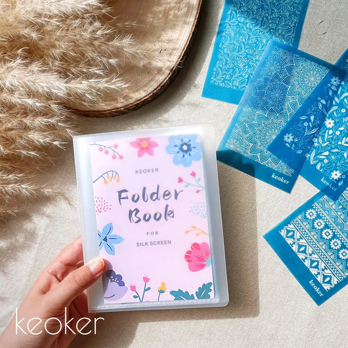 KEOKER Folder Book with Plastic Sleeves