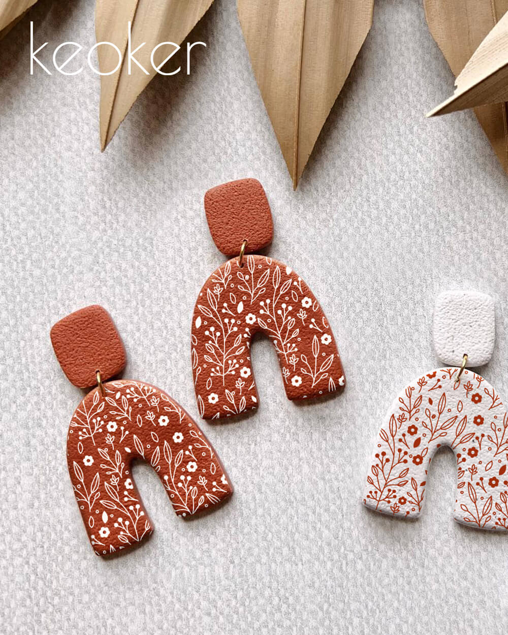 KEOKER Silk Screen Stencils for Polymer Clay(3 PCS)