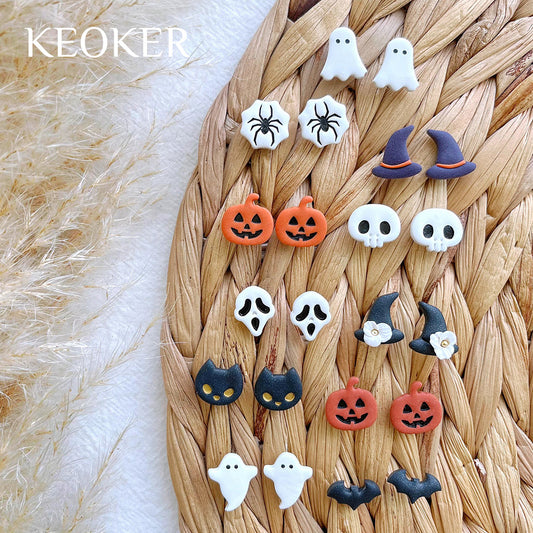 KEOKER Halloween Studs Polymer Clay Cutters (10 Shapes)