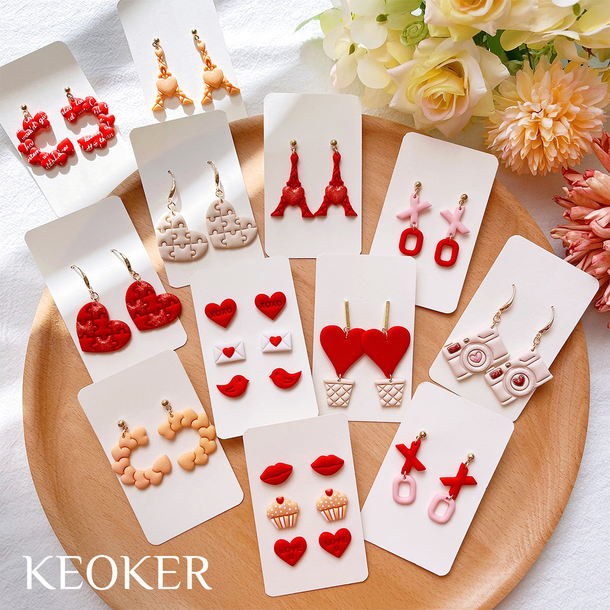 KEOKER Valentines Day Polymer Clay Cutters (14 Shapes)
