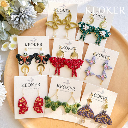 KEOKER Coffee Polymer Clay Cutters19 Shapes, Afternoon Tea Clay Cutters,  Polymer Clay Cutters for Earrings Jewelry Making 