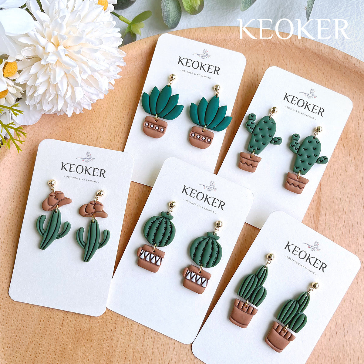 KEOKER Clay Cutters for Polymer Clay Jewelry(Potted Plant Clay Cutters