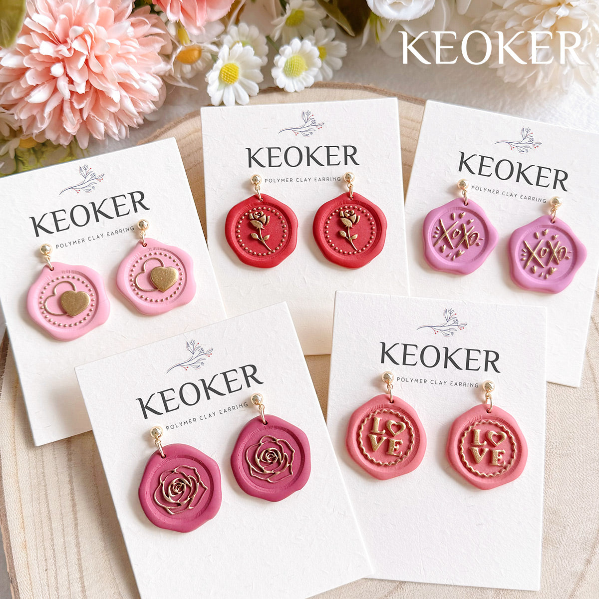 KEOKER Valentines Day Clay Cutters and Stamps