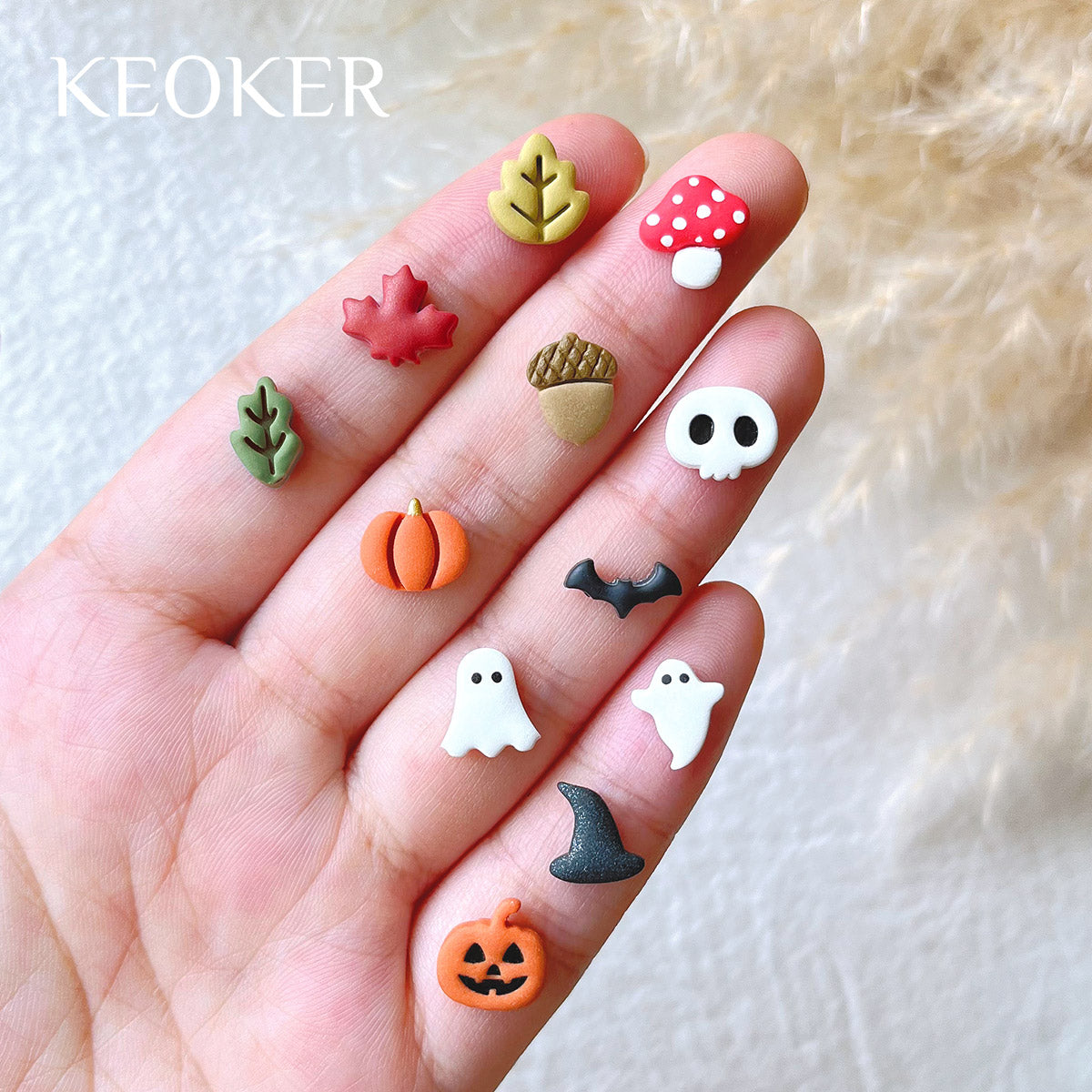 KEOKER Halloween Polymer Clay Cutters, Clay cutters for Halloween Earrings  Making, 20 Shapes Halloween Clay Earrings Cutters, Pumpkin Clay Cutters For