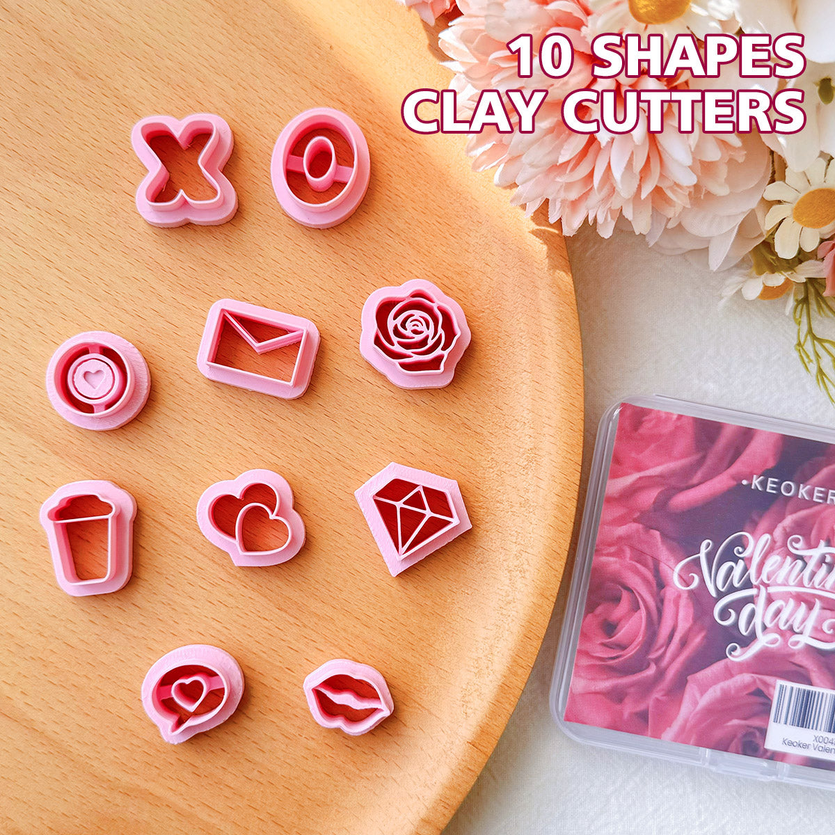 KEOKER Valentines Day Polymer Clay Cutters