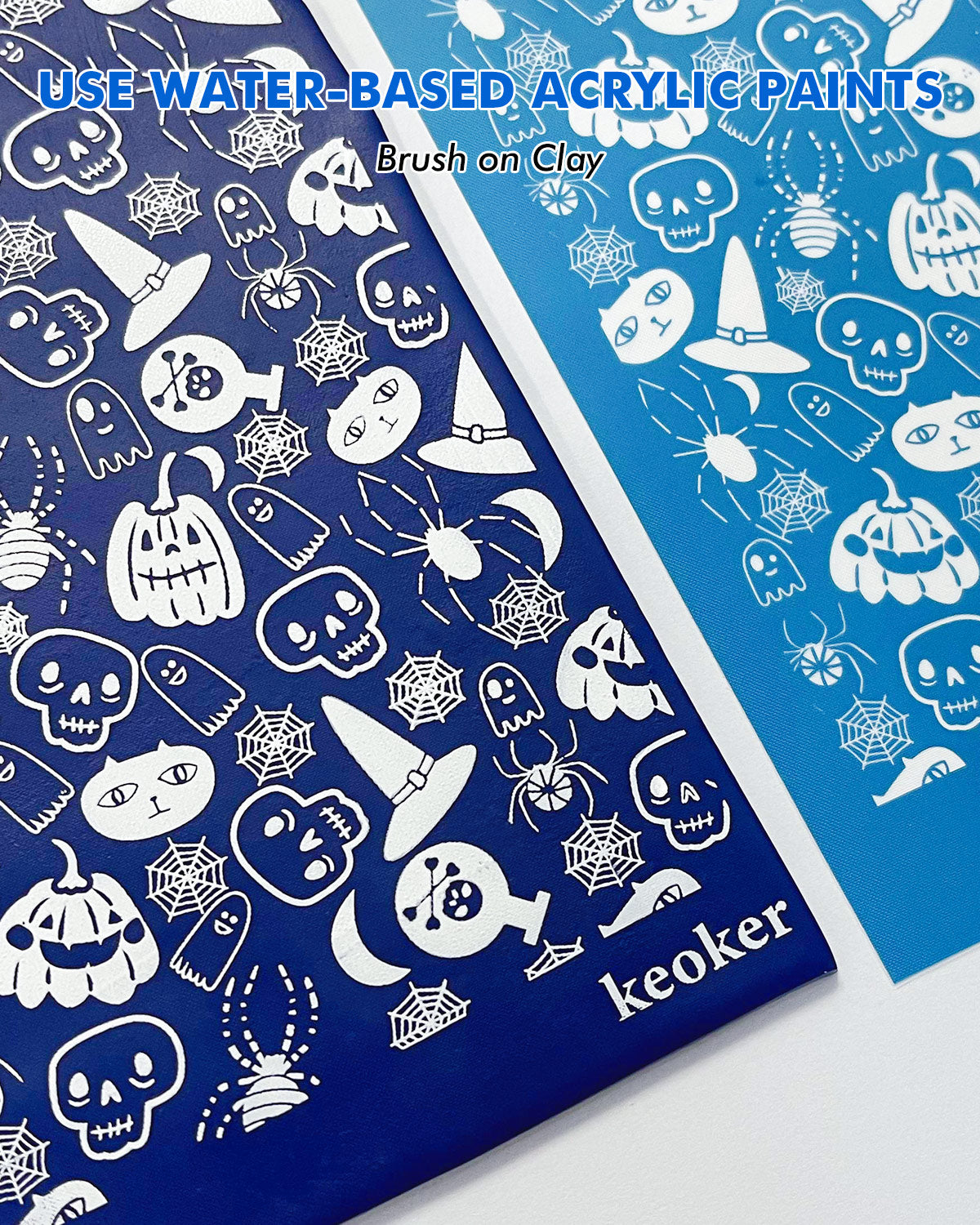 KEOKER Halloween Silk Screen for Polymer Clay (3 PCS)