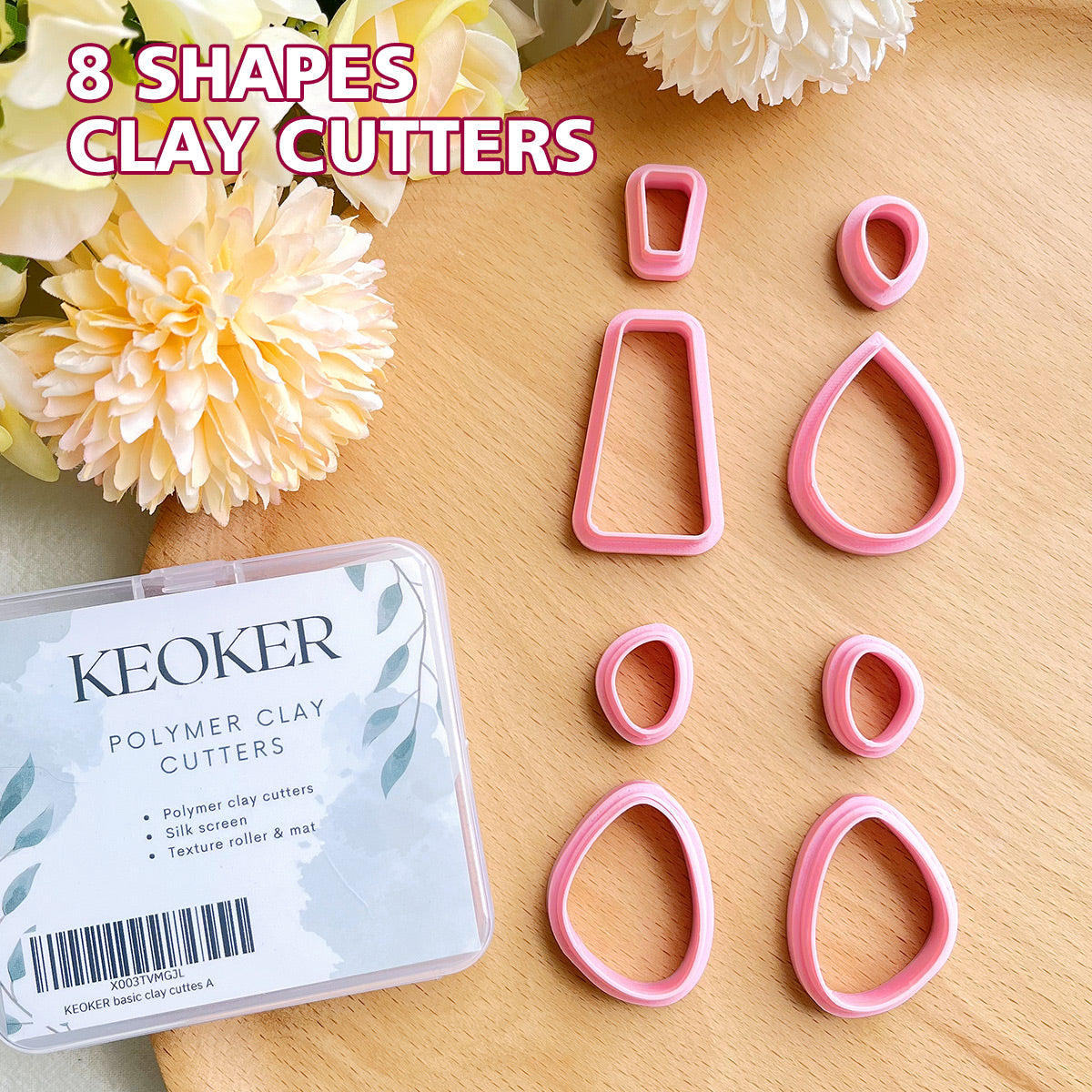 Keoker 15 Organic Shape Clay Cutters for Polymer  