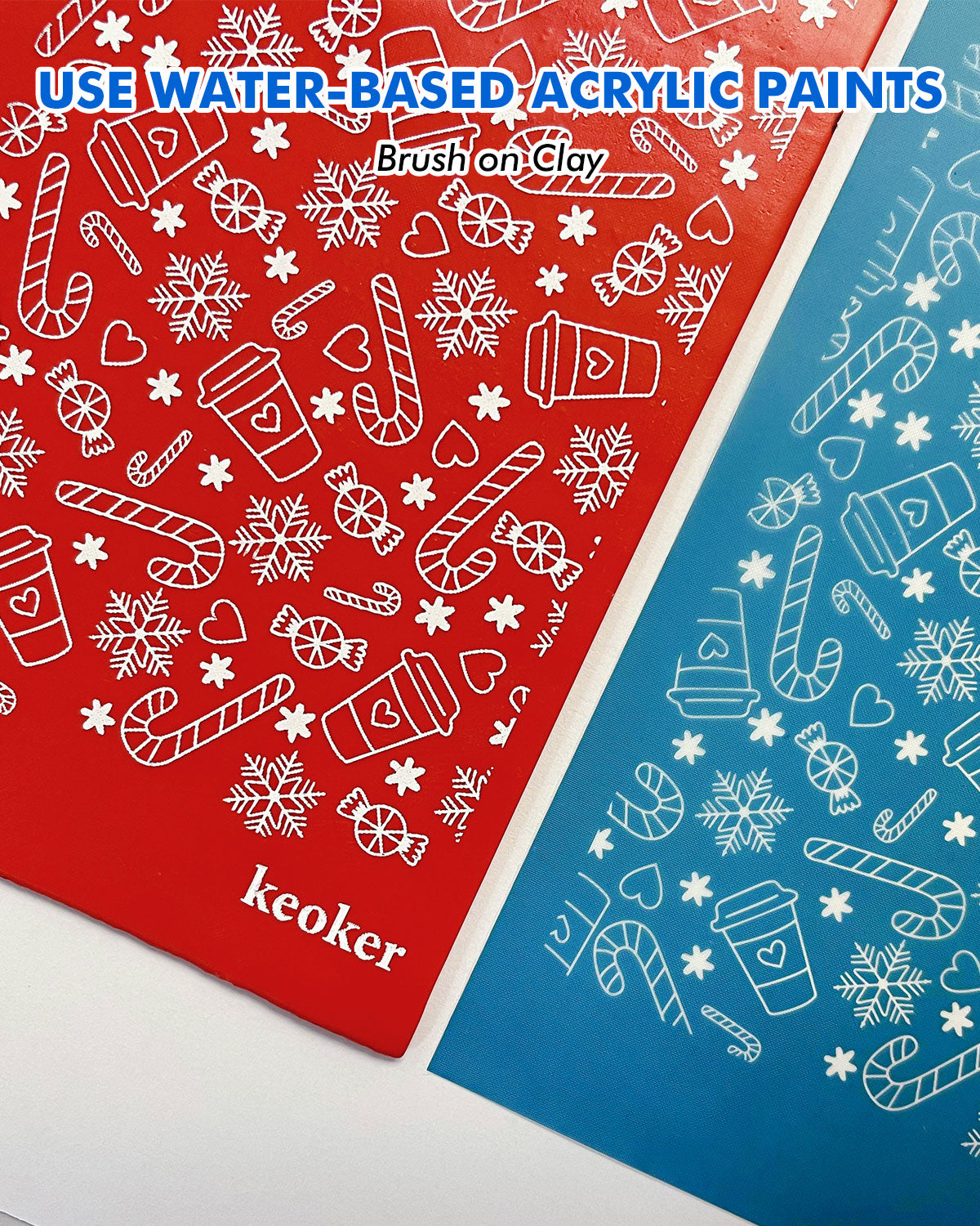 KEOKER Christmas Silk Screen for Polymer Clay(3PCS)