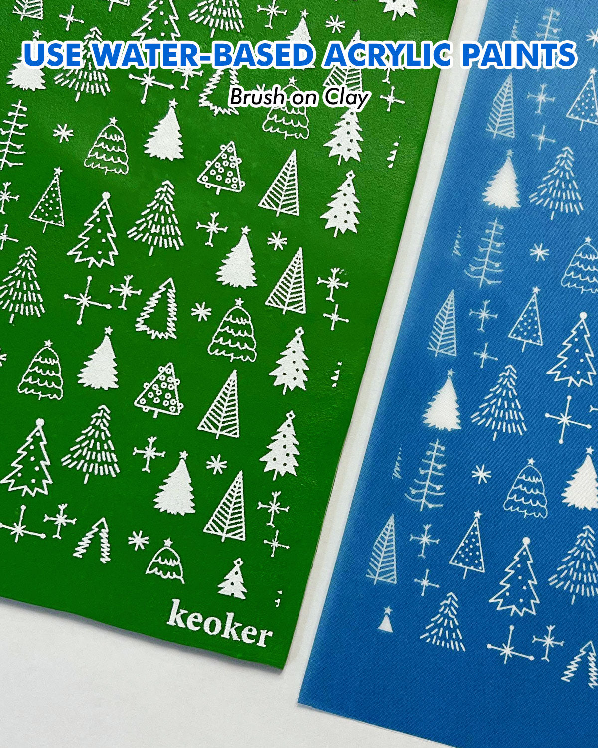 KEOKER Christmas Silk Screen for Polymer Clay(3PCS)