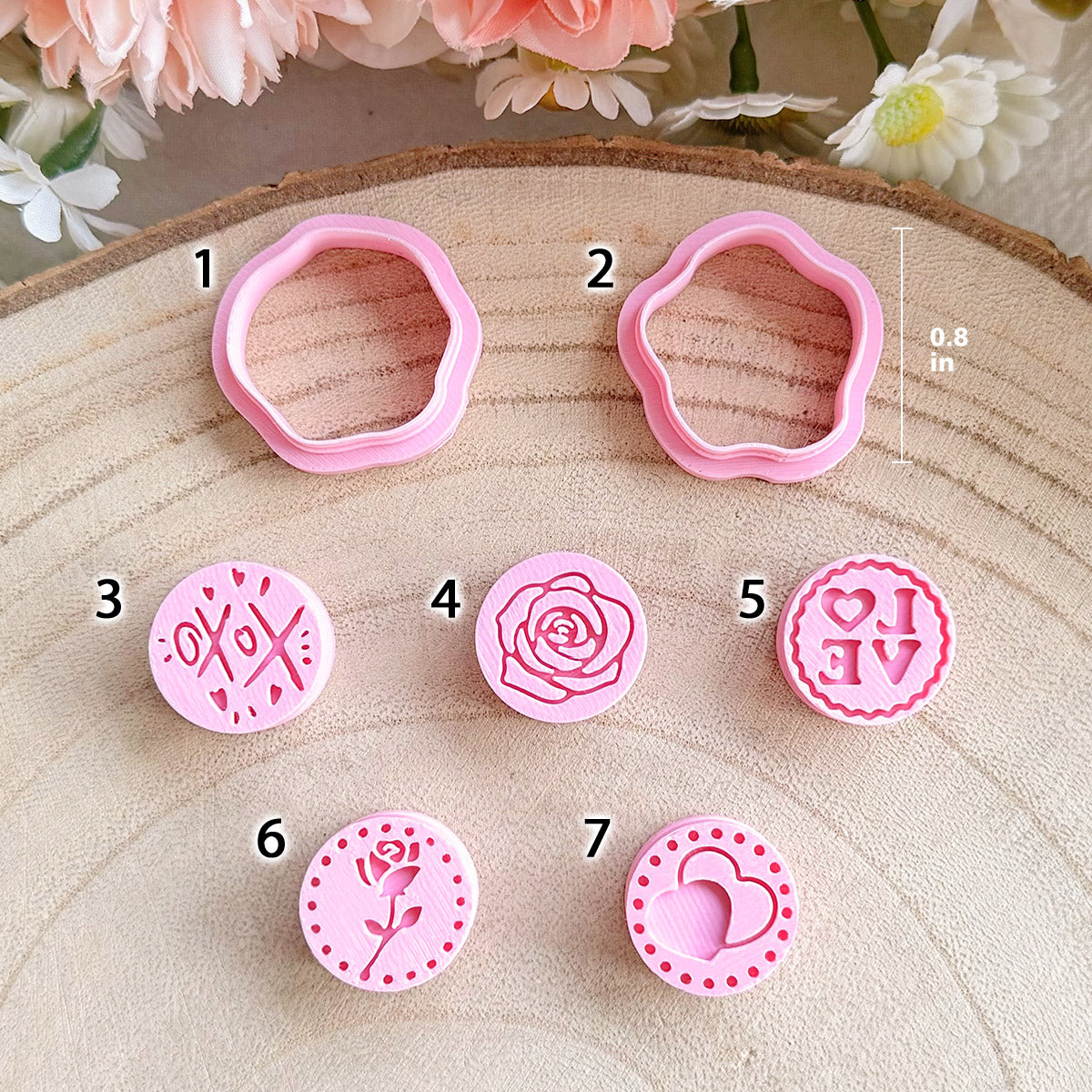 KEOKER Valentines Day Clay Cutters and Stamps