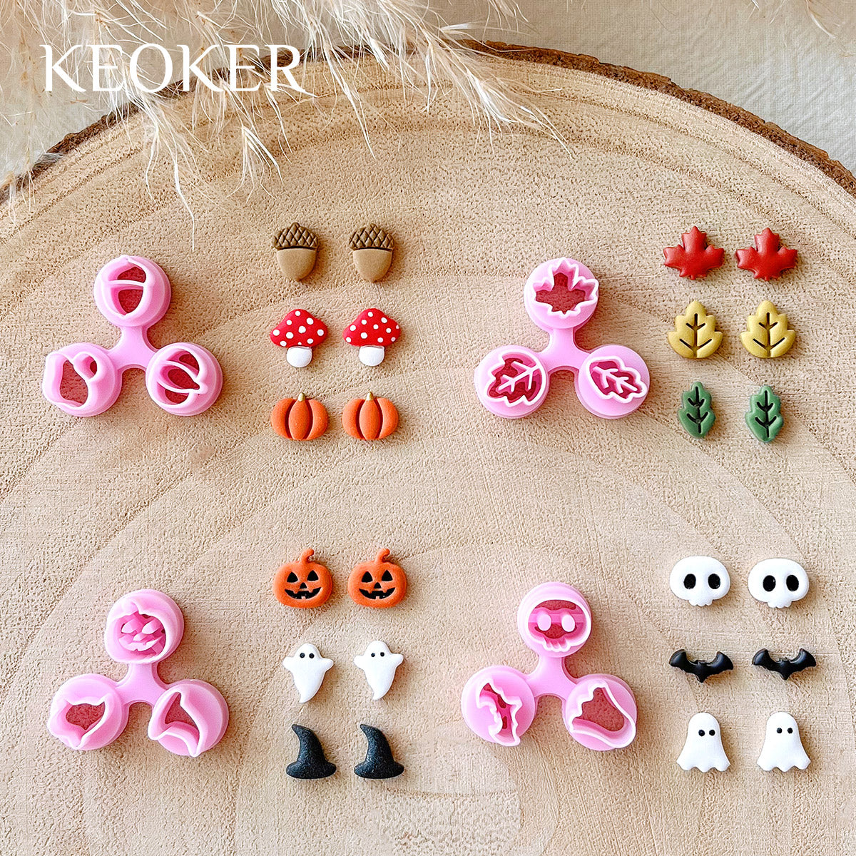 KEOKER Halloween Texture Sheets for Polymer Clay