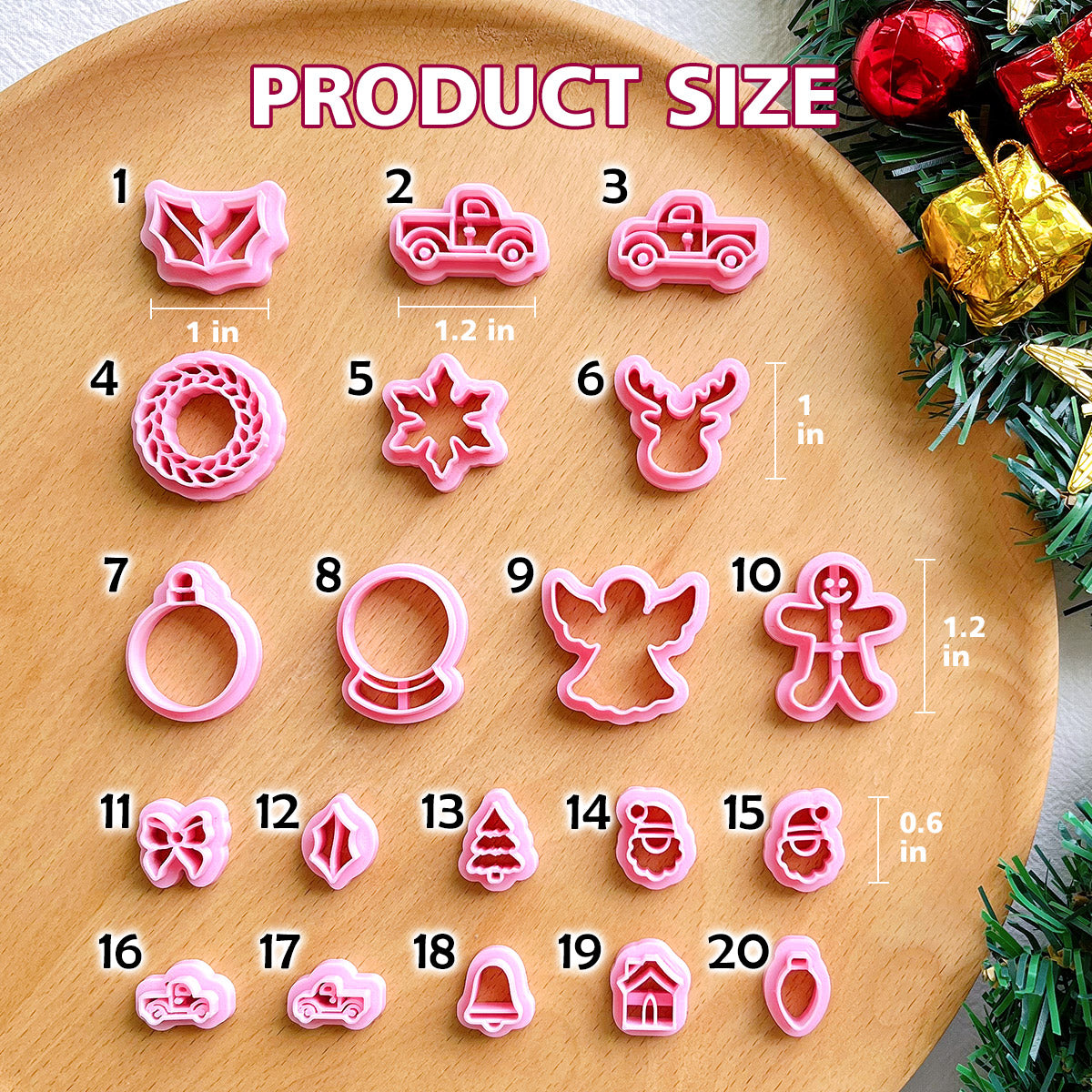 KEOKER Christmas Polymer Clay Cutters (20 Shapes)