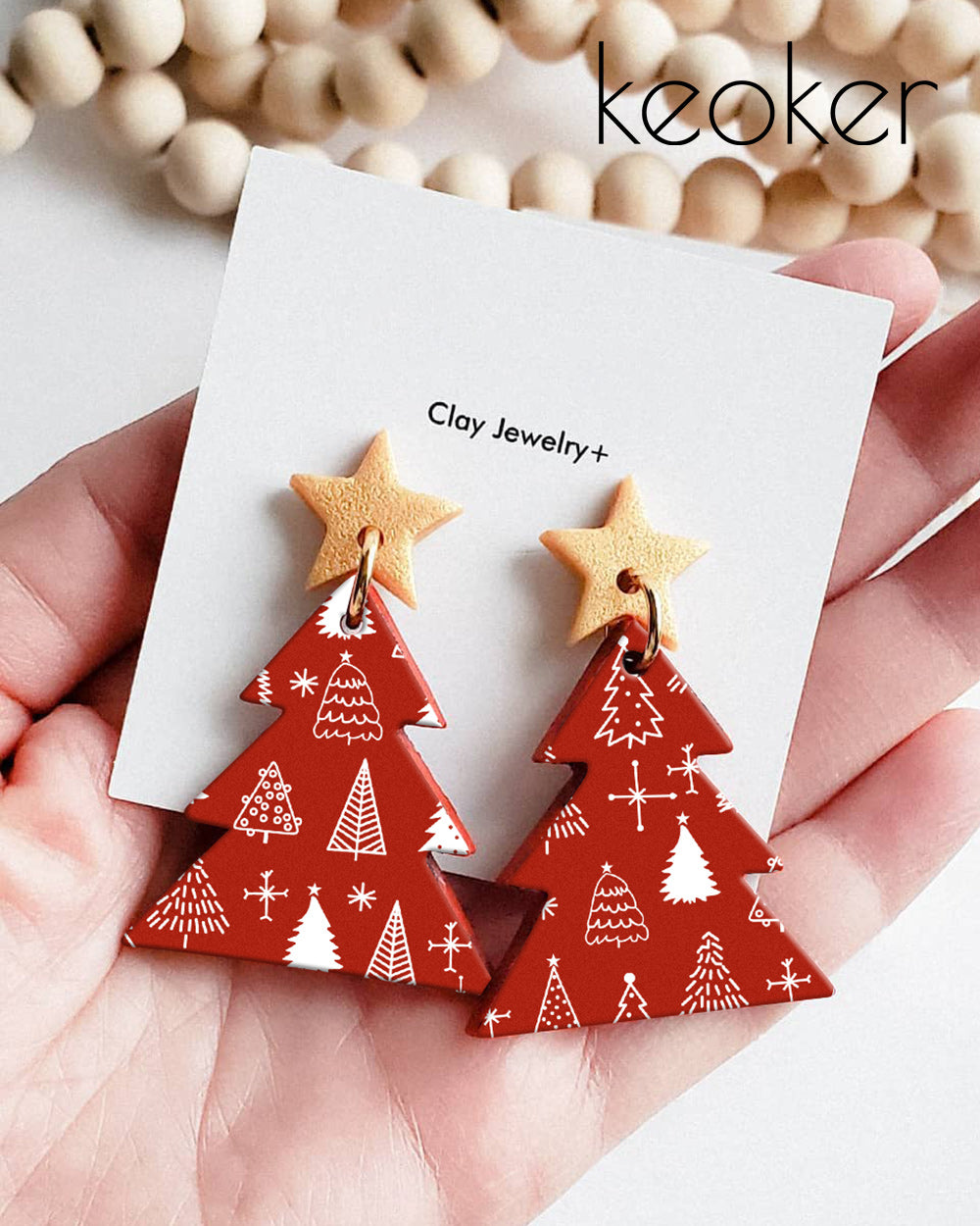 KEOKER Christmas Silk Screen for Polymer Clay(3PCS)