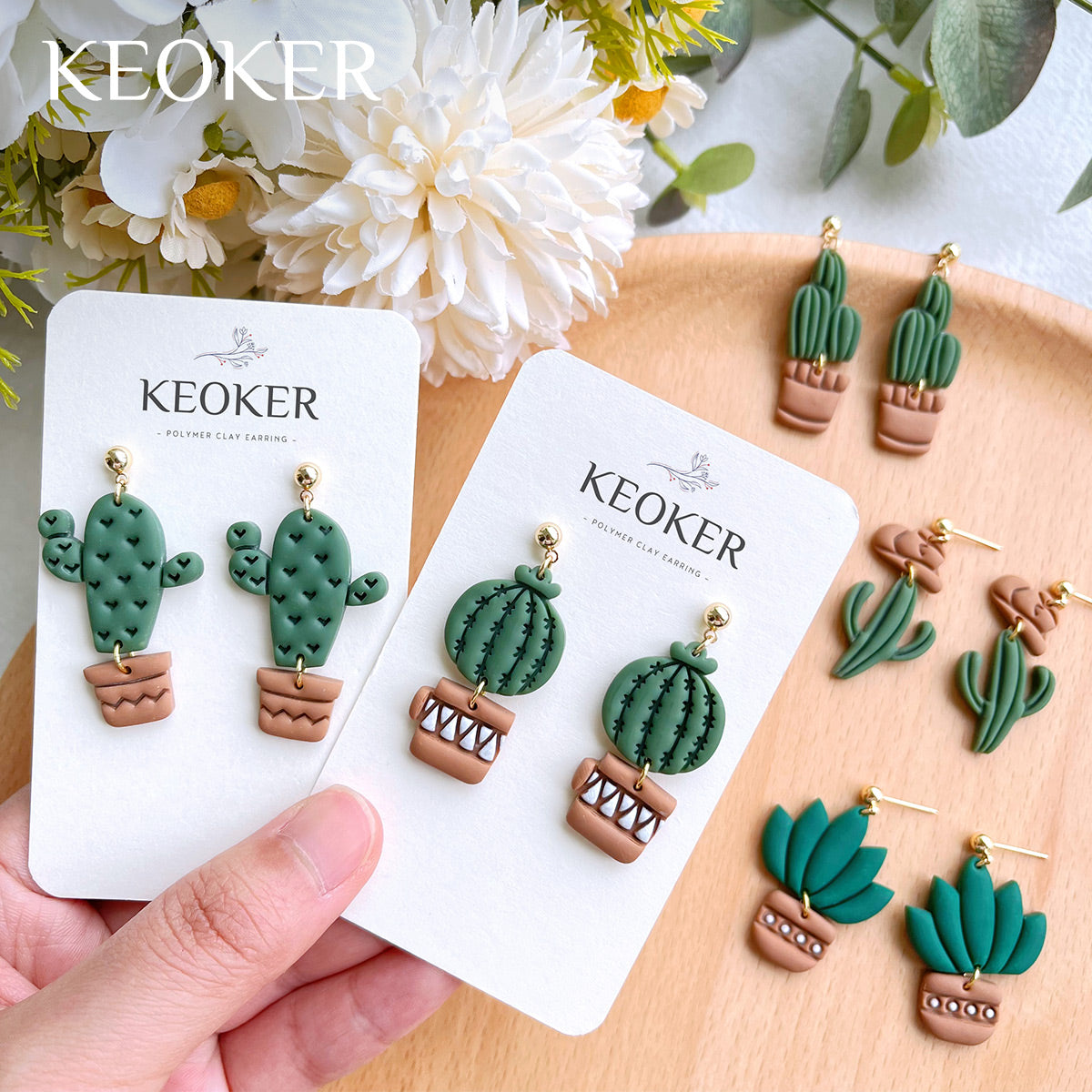 KEOKER Clay Cutters for Polymer Clay Jewelry(Potted Plant Clay Cutters