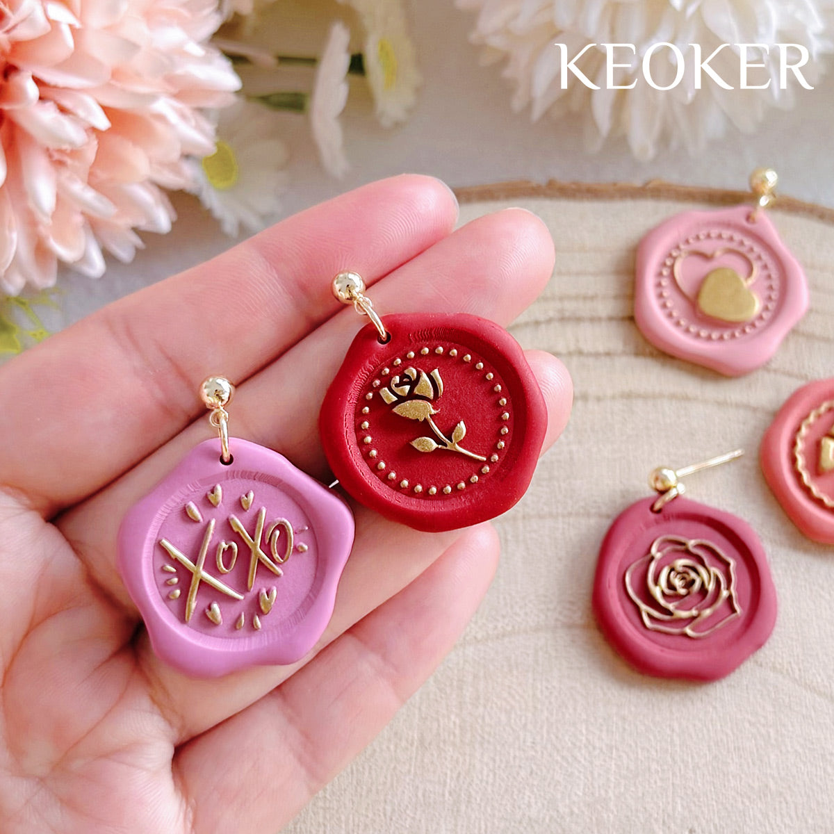 KEOKER Valentines Day Clay Cutters and Stamps