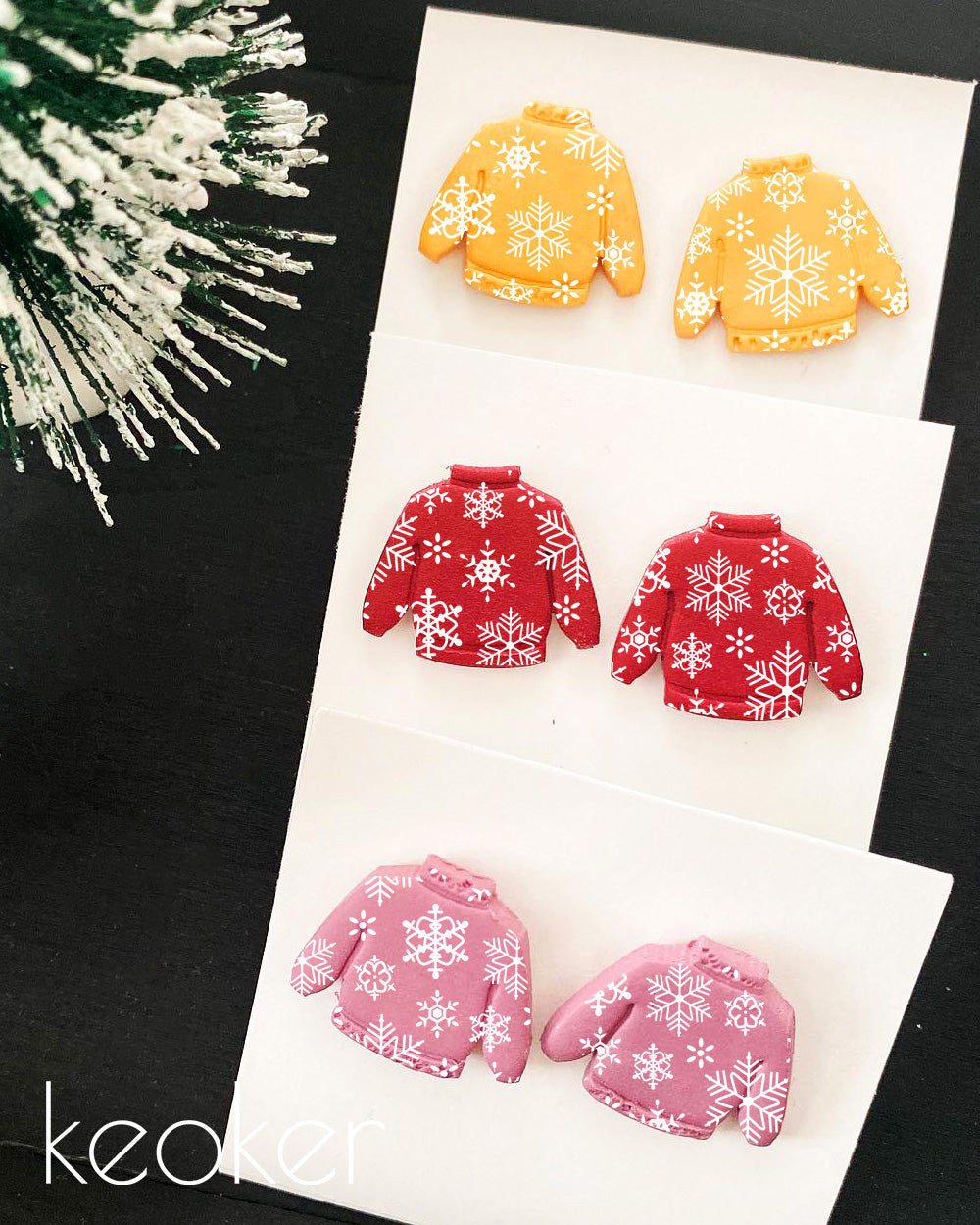 KEOKER Christmas Silk Screen for Polymer Clay(3PCS)