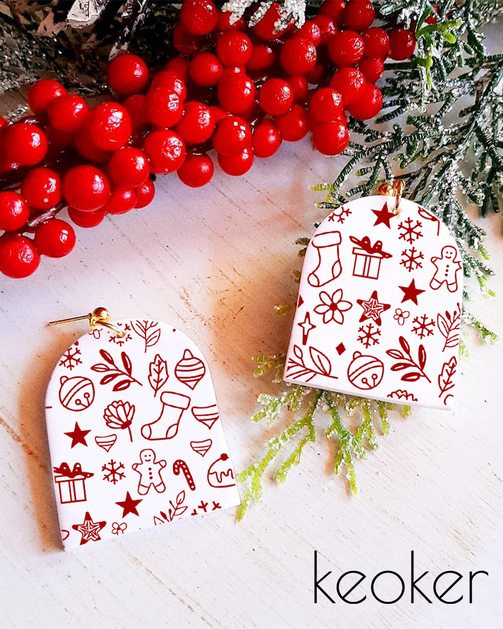 KEOKER Christmas Silk Screen for Polymer Clay(3PCS)