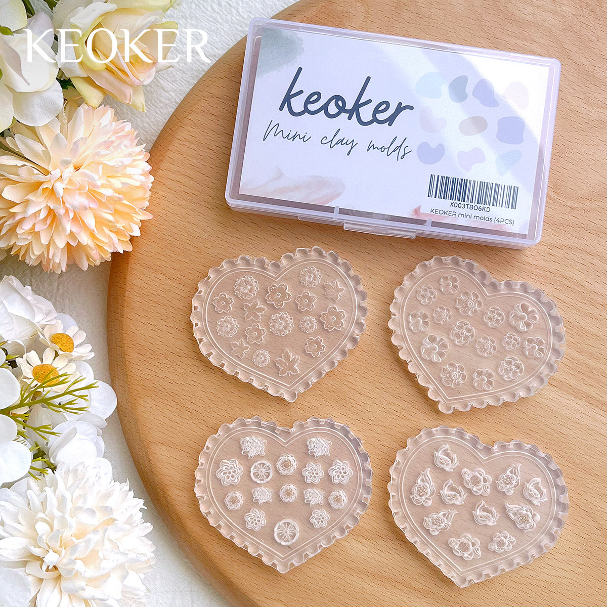 KEOKER Flower Polymer Clay Texture Sheets