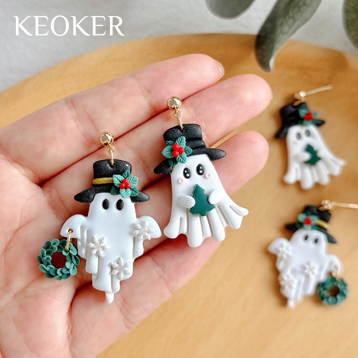 KEOKER Christmas Theme Ghost Clay Cutters