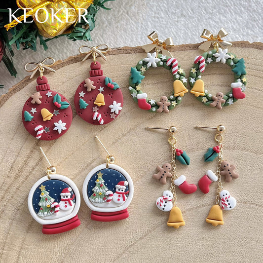 KEOKER Christmas Polymer Clay Earrings