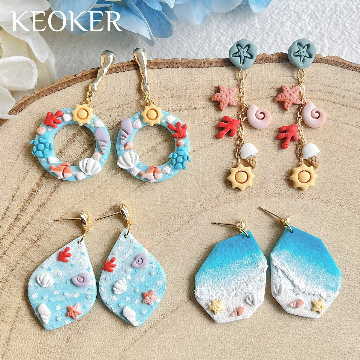 KEOKER Ocean Polymer Clay Earrings