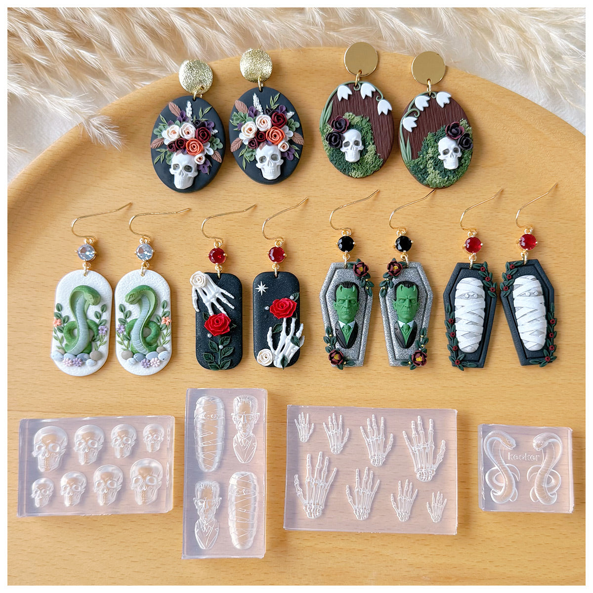 KEOKER Halloween Polymer Clay Molds