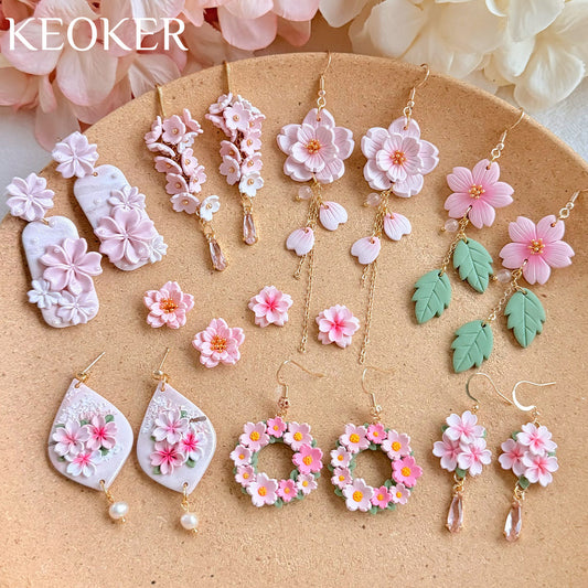 KEOKER  Cherry Blossom Polymer Clay Earrings
