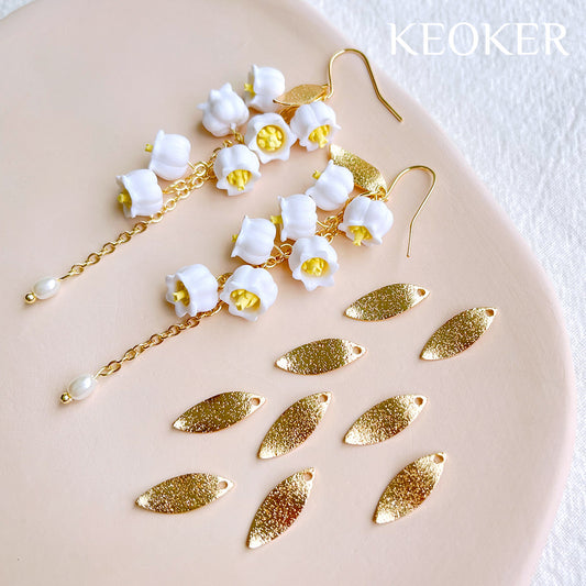 KEOKER 14K Gold Filled Leaf Charms(10PCS)