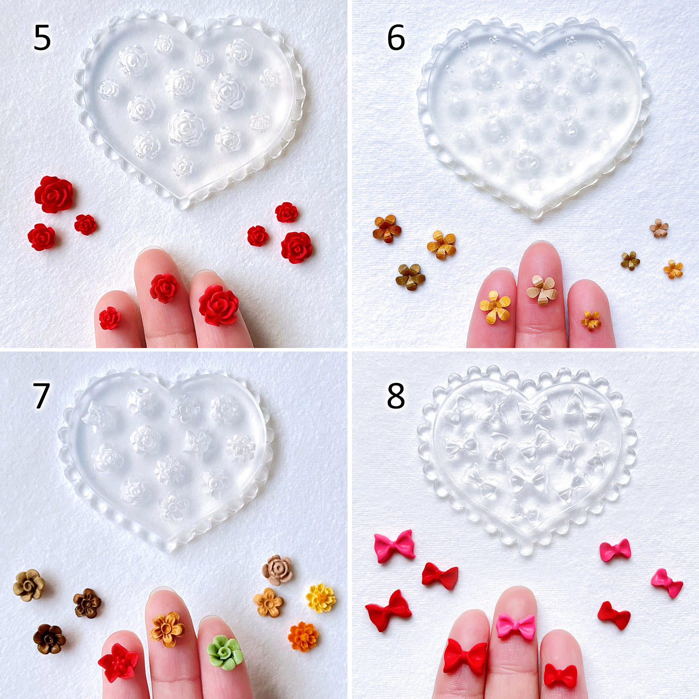 KEOKER Mini Flower Polymer Clay Molds(12 Pcs)