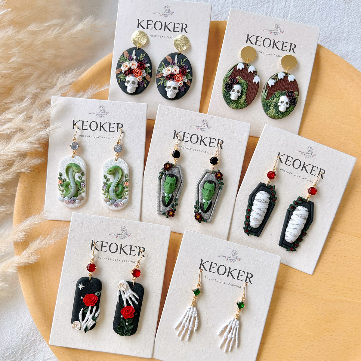 KEOKER Halloween Polymer Clay Earrings
