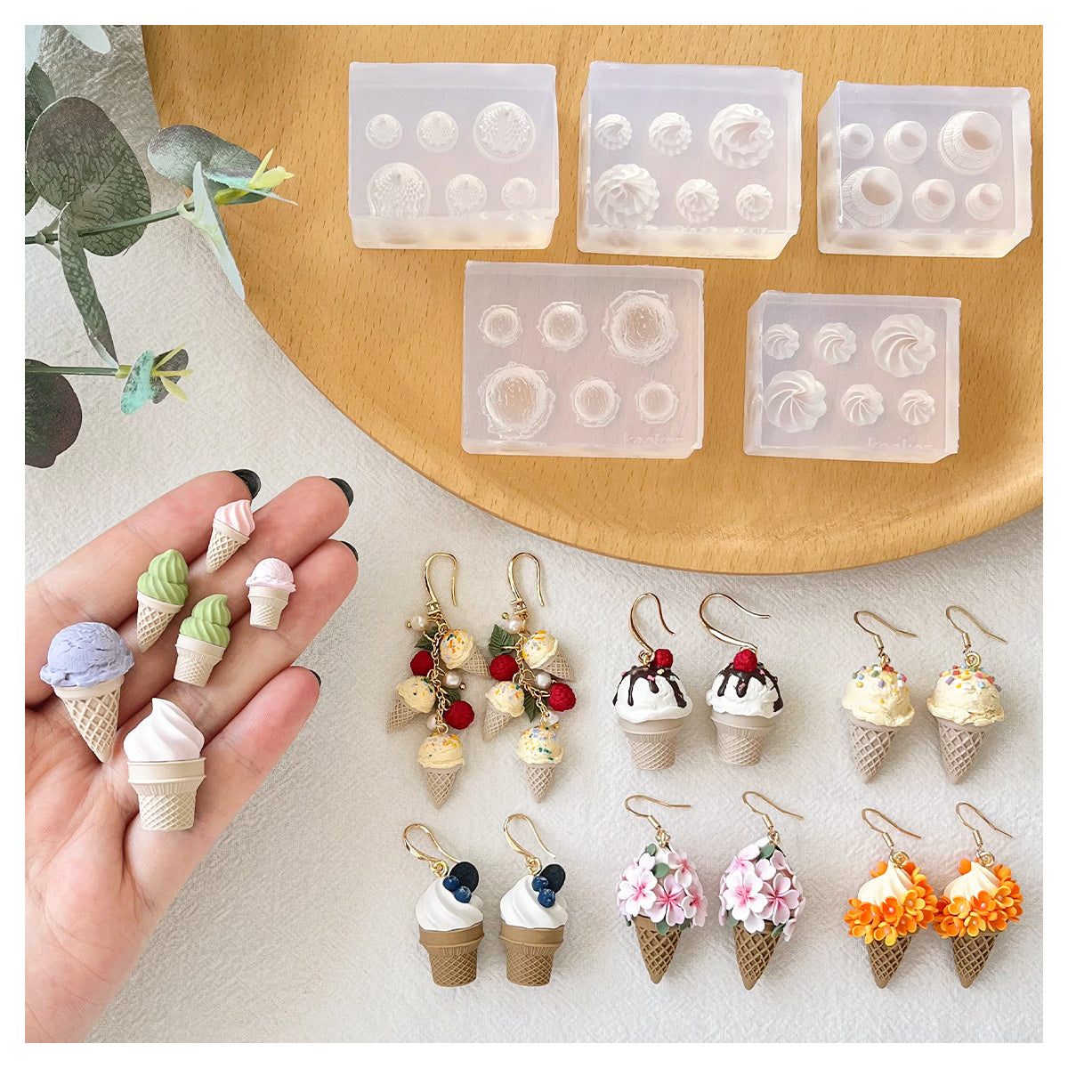 KEOKER Ice Cream Polymer Clay Molds