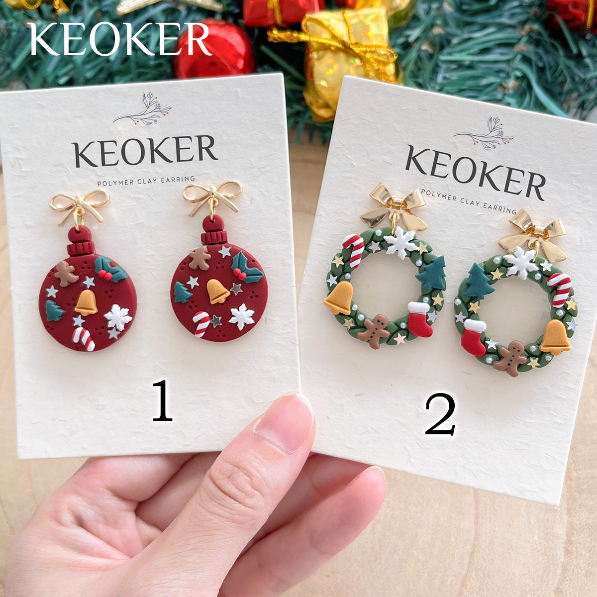 KEOKER Christmas Polymer Clay Earrings