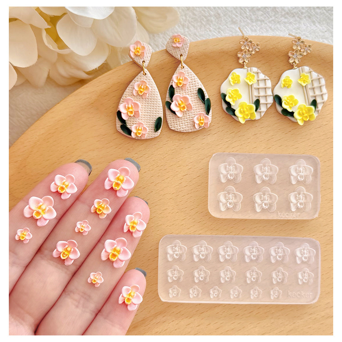 KEOKER Phalaenopsis Orchid Polymer Clay Molds