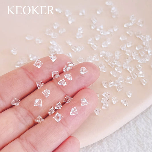 KEOKER 4mm Clear Triangle Crystal Spacer Beads (140pcs)