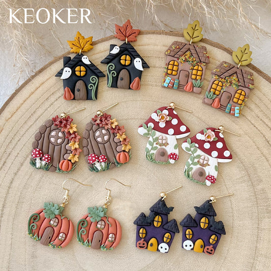 KEOKER Fall House Polymer Clay Earrings